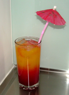 Tequila sunrise cocktail