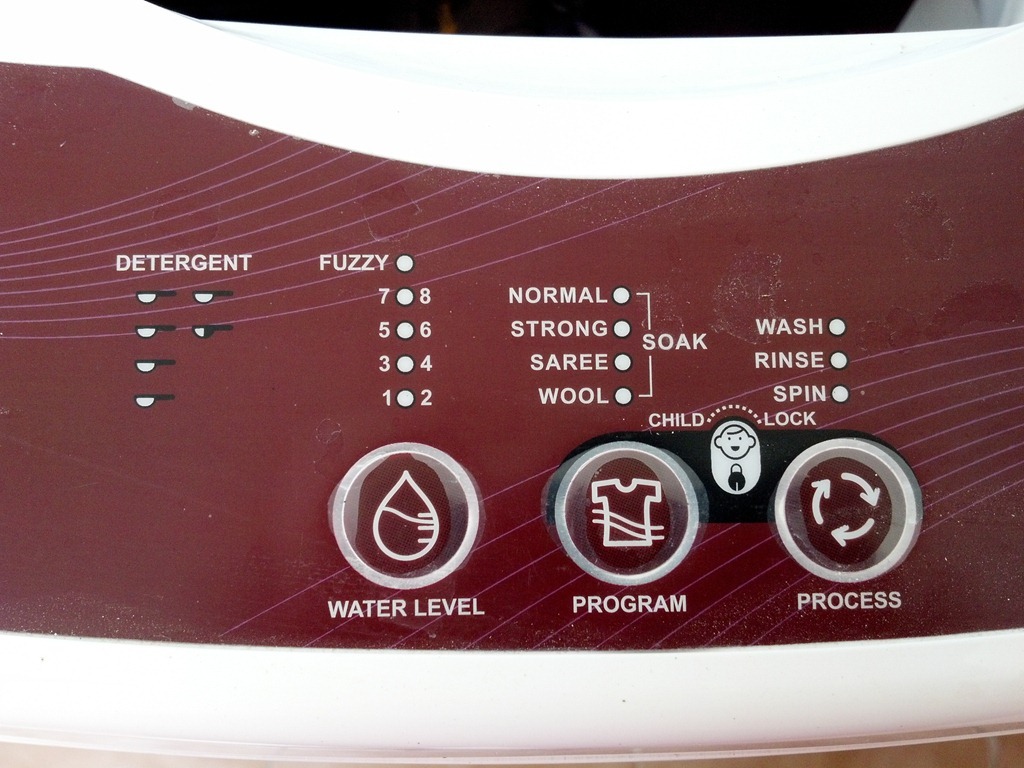 washing machine control panel